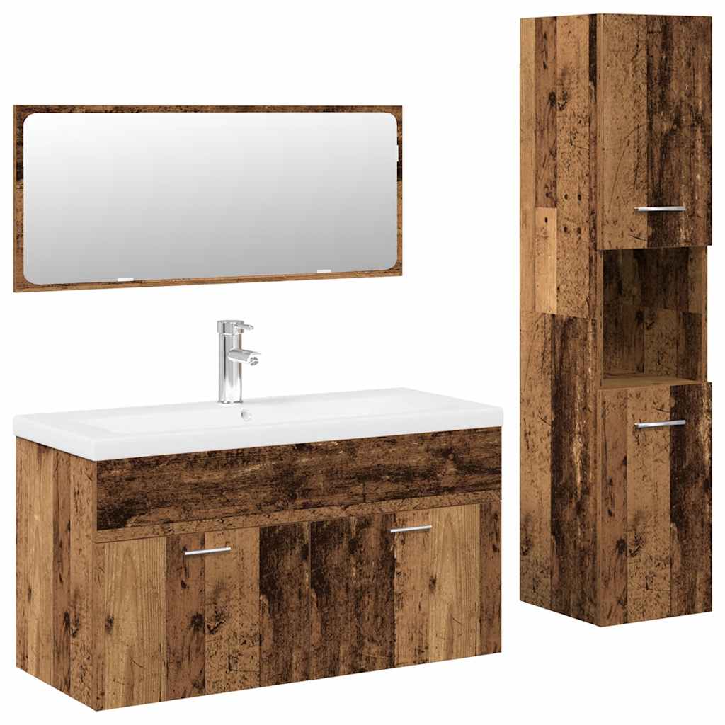 Ensemble de meubles salle de bain 4 pcs bois d'ingénierie