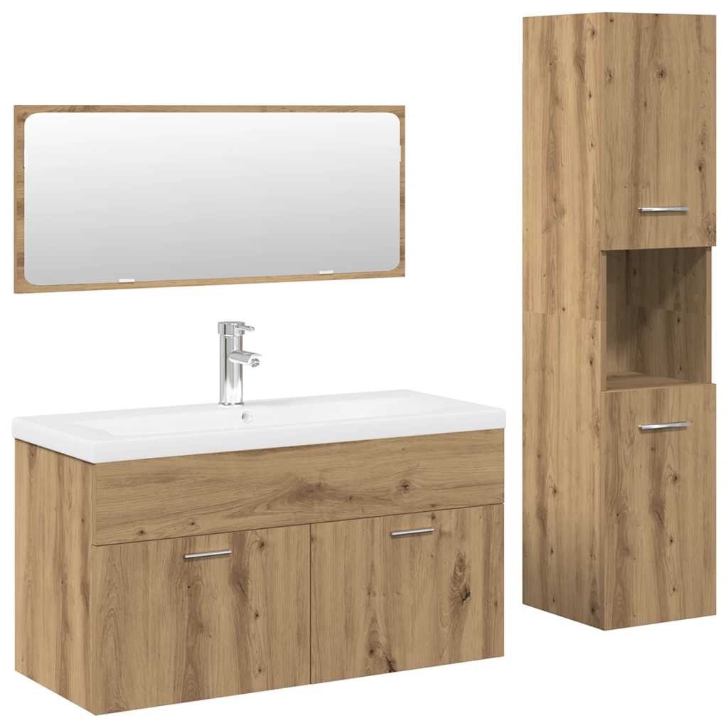 Ensemble de meubles salle de bain 4 pcs bois d'ingénierie