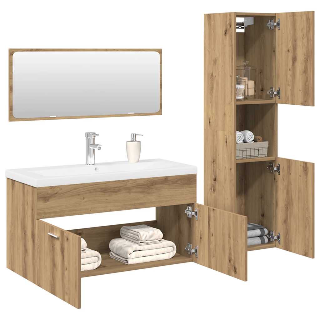 Ensemble de meubles salle de bain 4 pcs bois d'ingénierie