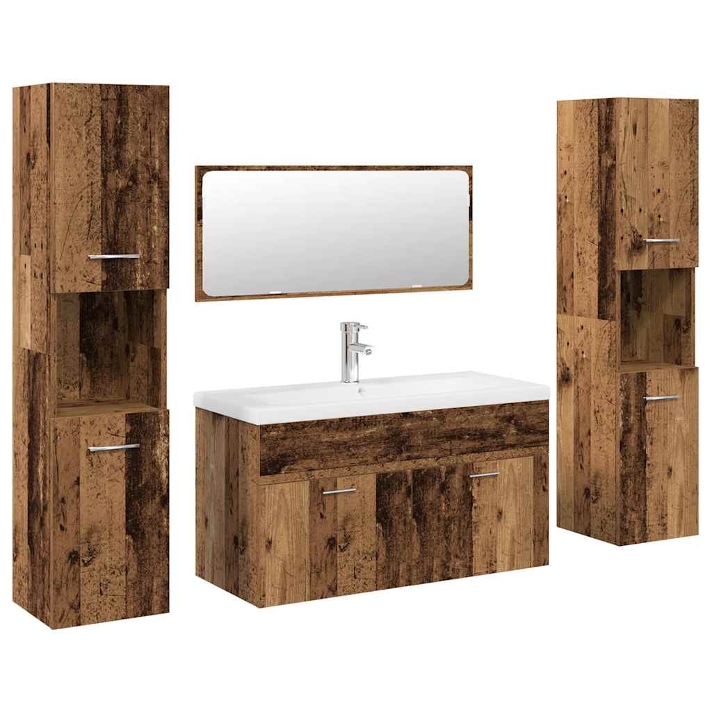 Ensemble de meubles salle de bain 5 pcs bois d'ingénierie