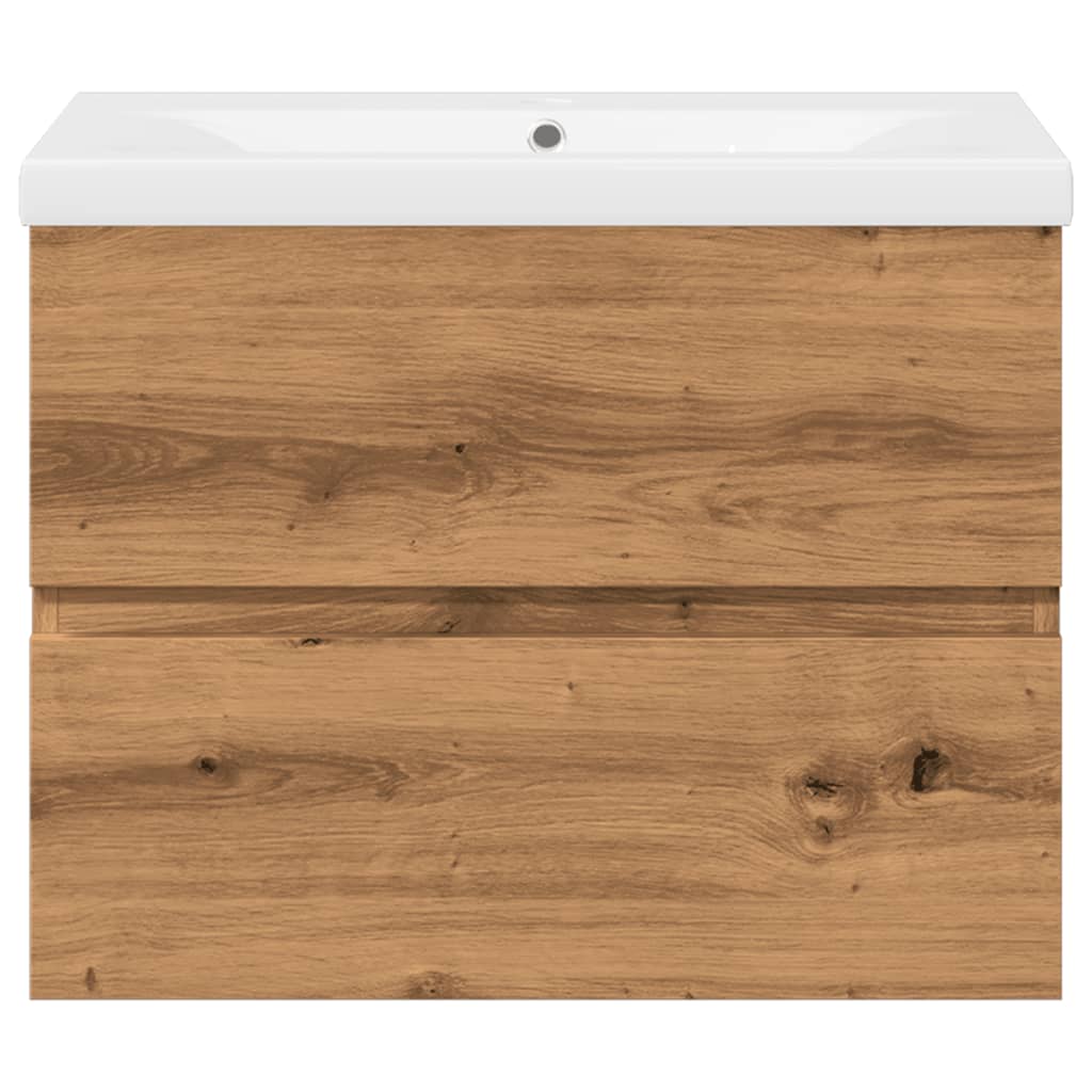 Armoire lavabo avec bassin intégré chêne artisanal - XIOS