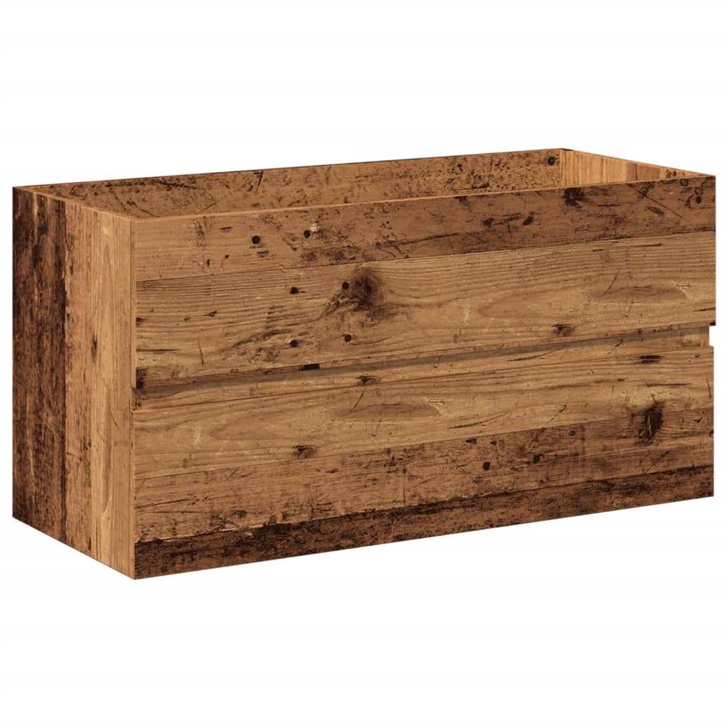 Armoire lavabo avec bassin intégré vieux bois