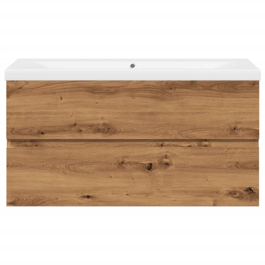 Armoire lavabo avec bassin intégré chêne artisanal - XIOS