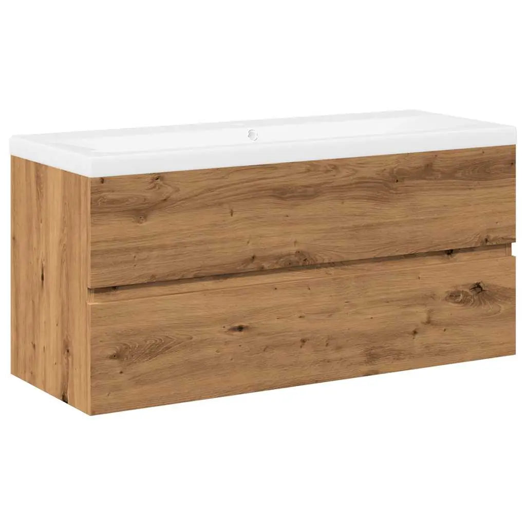 Armoire lavabo avec bassin intégré chêne artisanal - XIOS