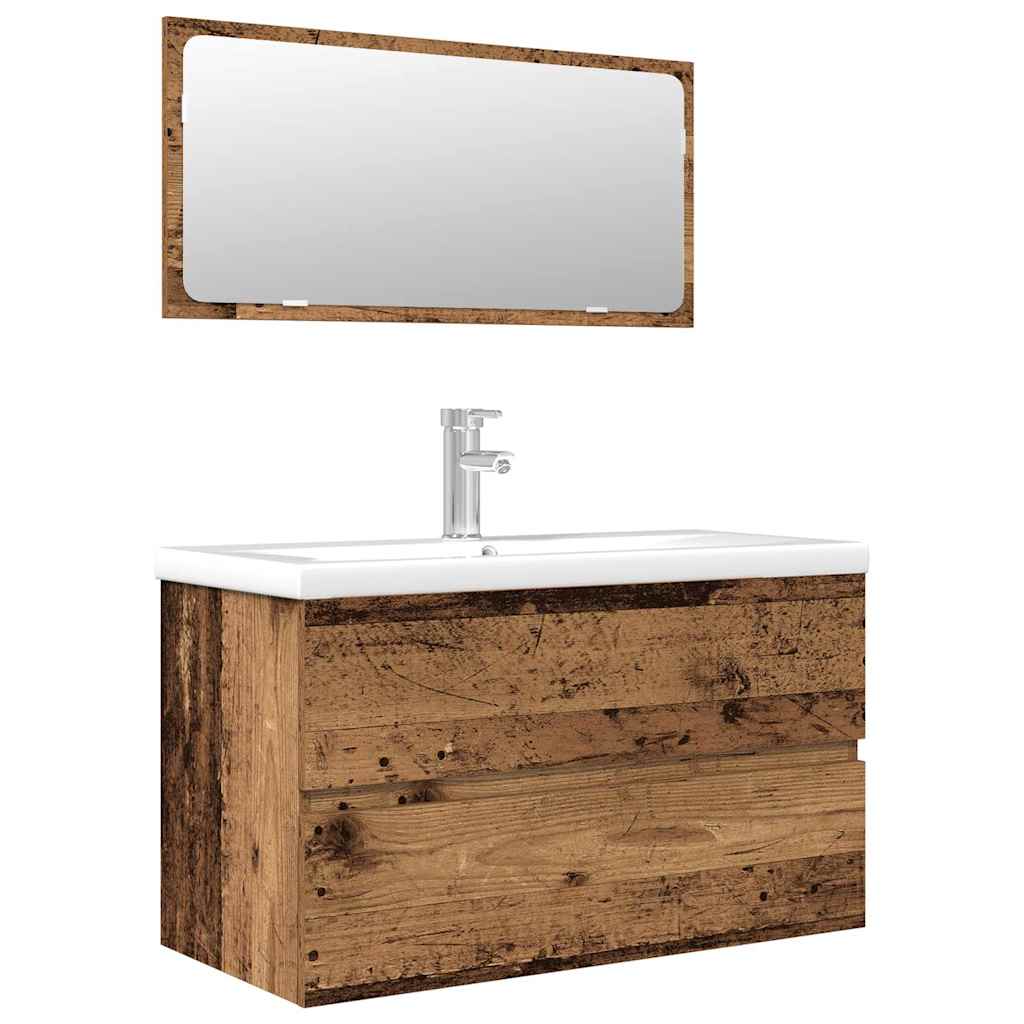 Ensemble de meubles salle de bain 3 pcs bois d'ingénierie