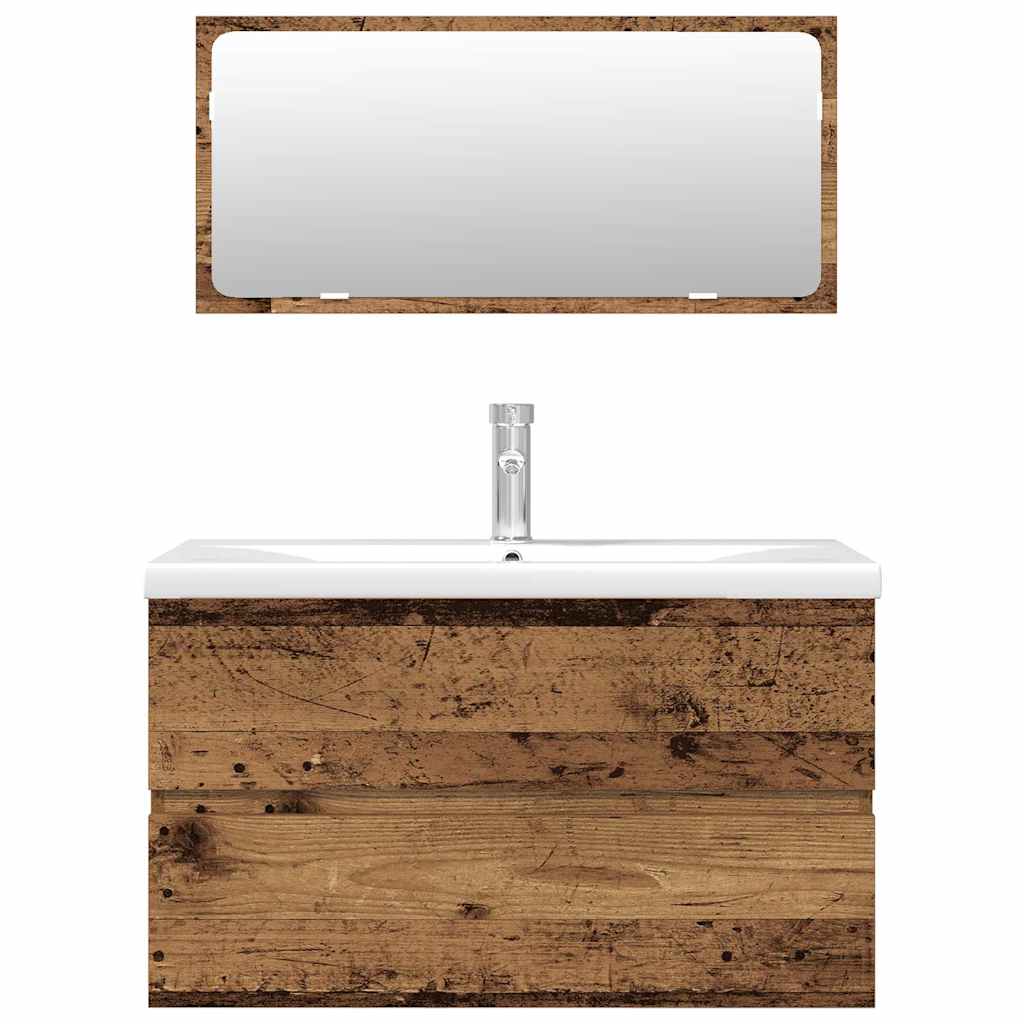 Ensemble de meubles salle de bain 3 pcs bois d'ingénierie