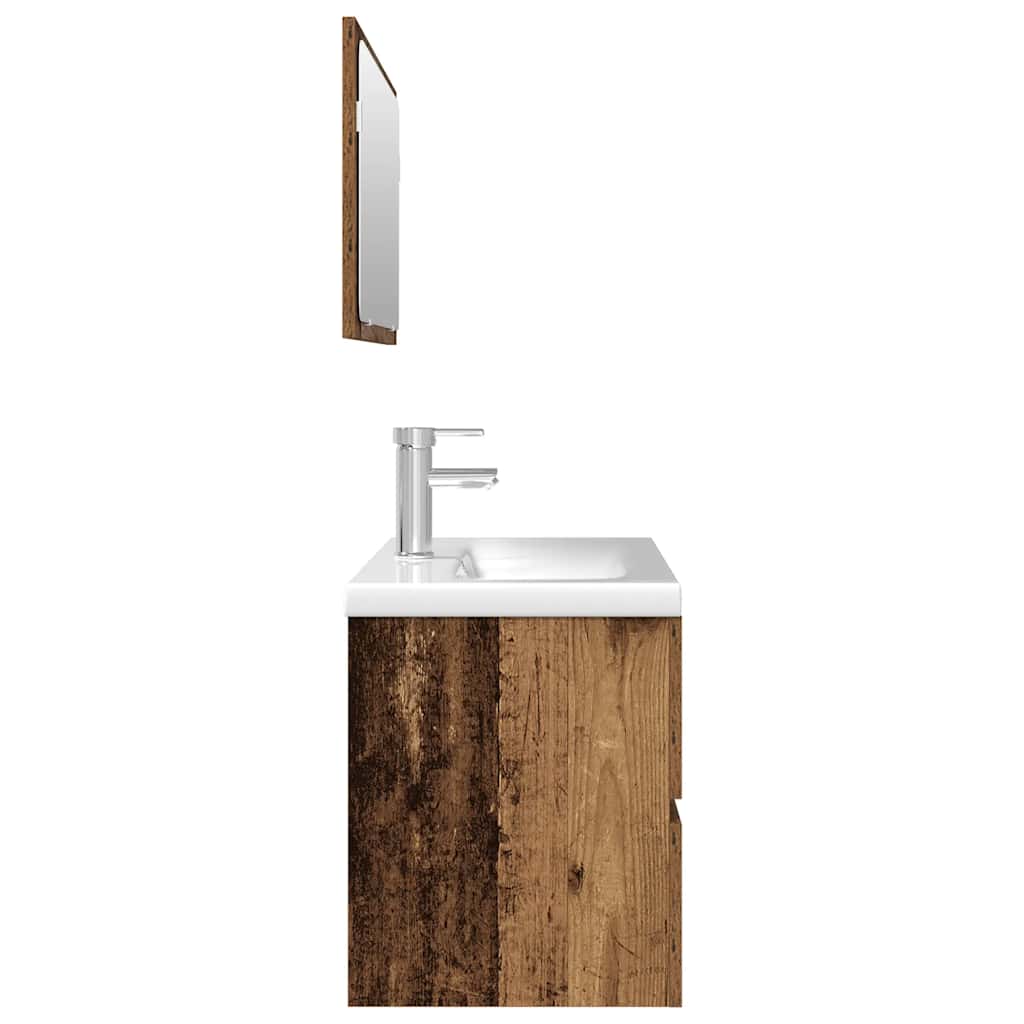 Ensemble de meubles salle de bain 3 pcs bois d'ingénierie