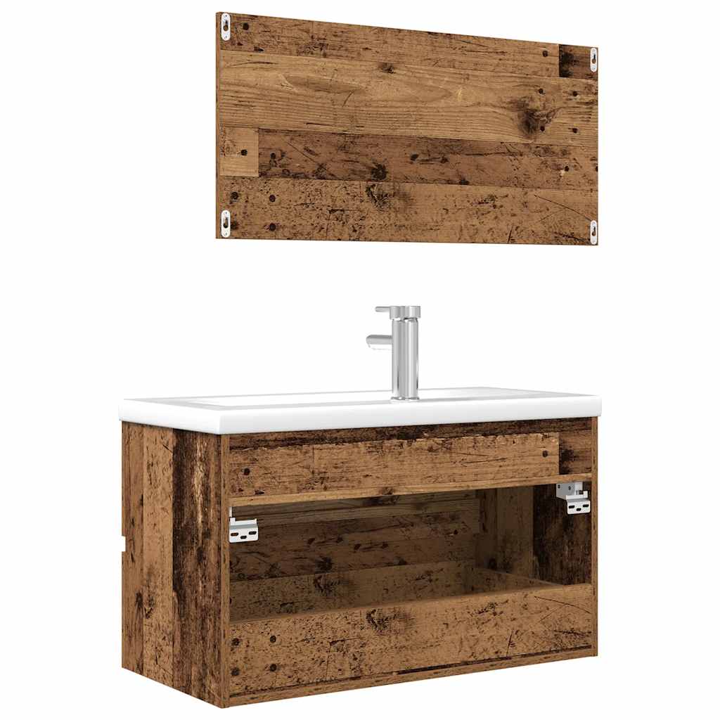 Ensemble de meubles salle de bain 3 pcs bois d'ingénierie