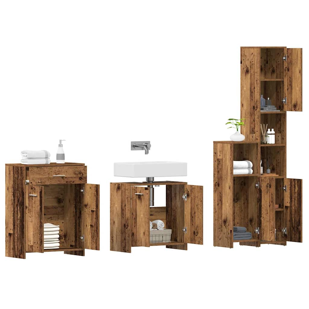 Ensemble de meubles salle de bain 4 pcs bois d'ingénierie