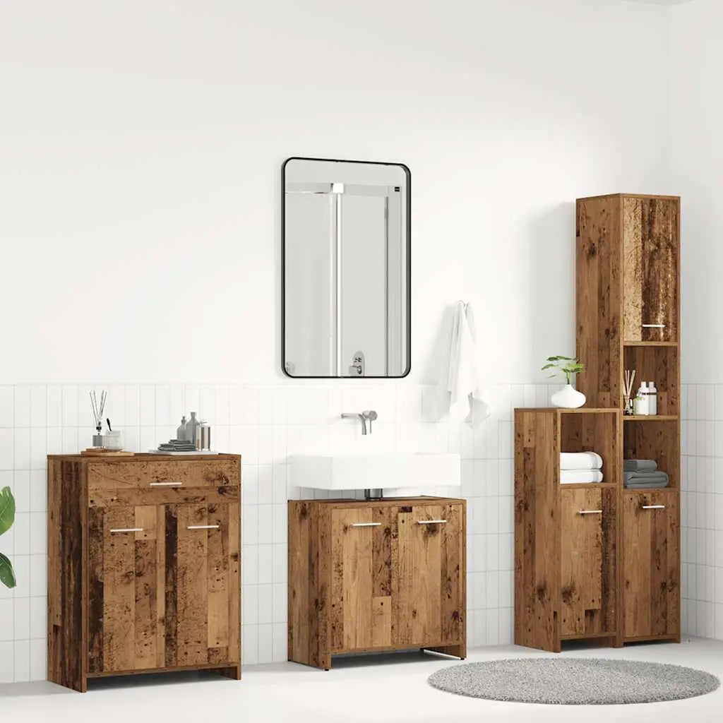 Ensemble de meubles salle de bain 4 pcs bois d’ingénierie - XIOS