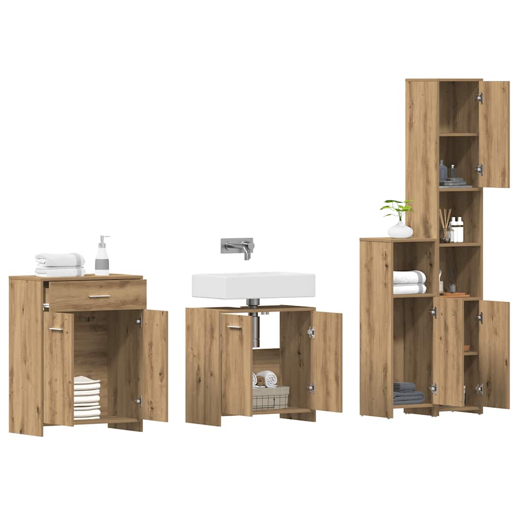 Ensemble de meubles salle de bain 4 pcs bois d'ingénierie