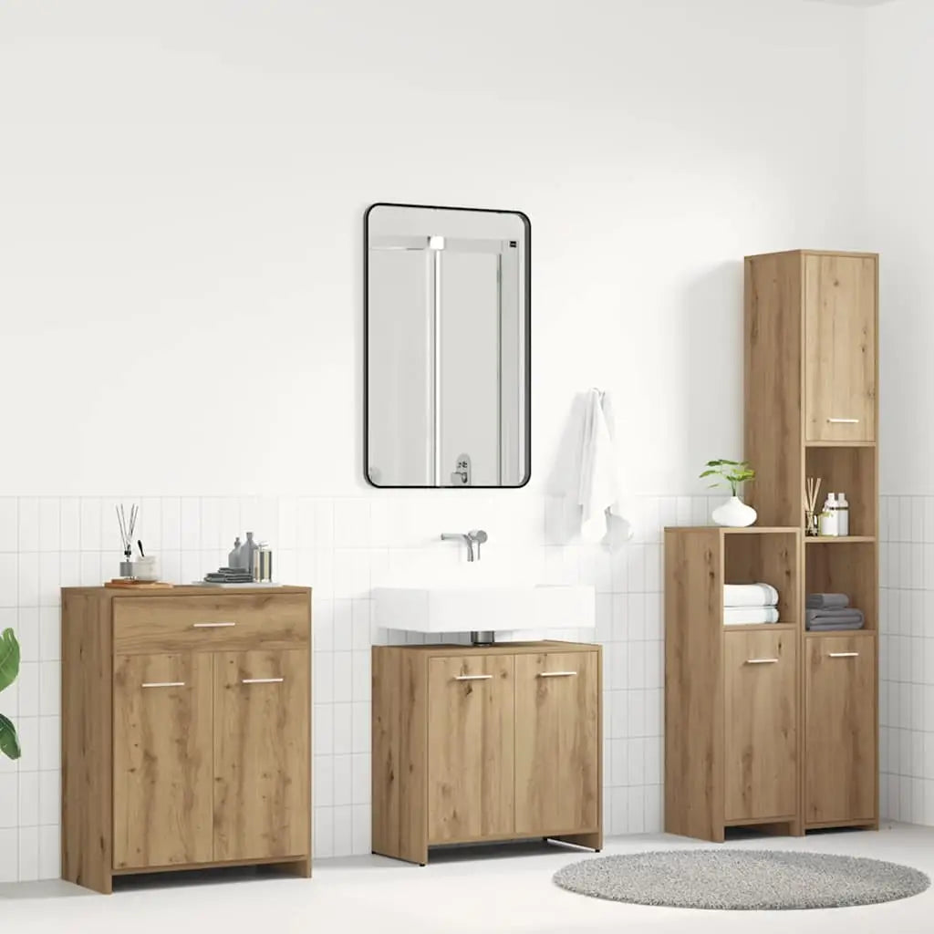 Ensemble de meubles salle de bain 4 pcs bois d’ingénierie - XIOS