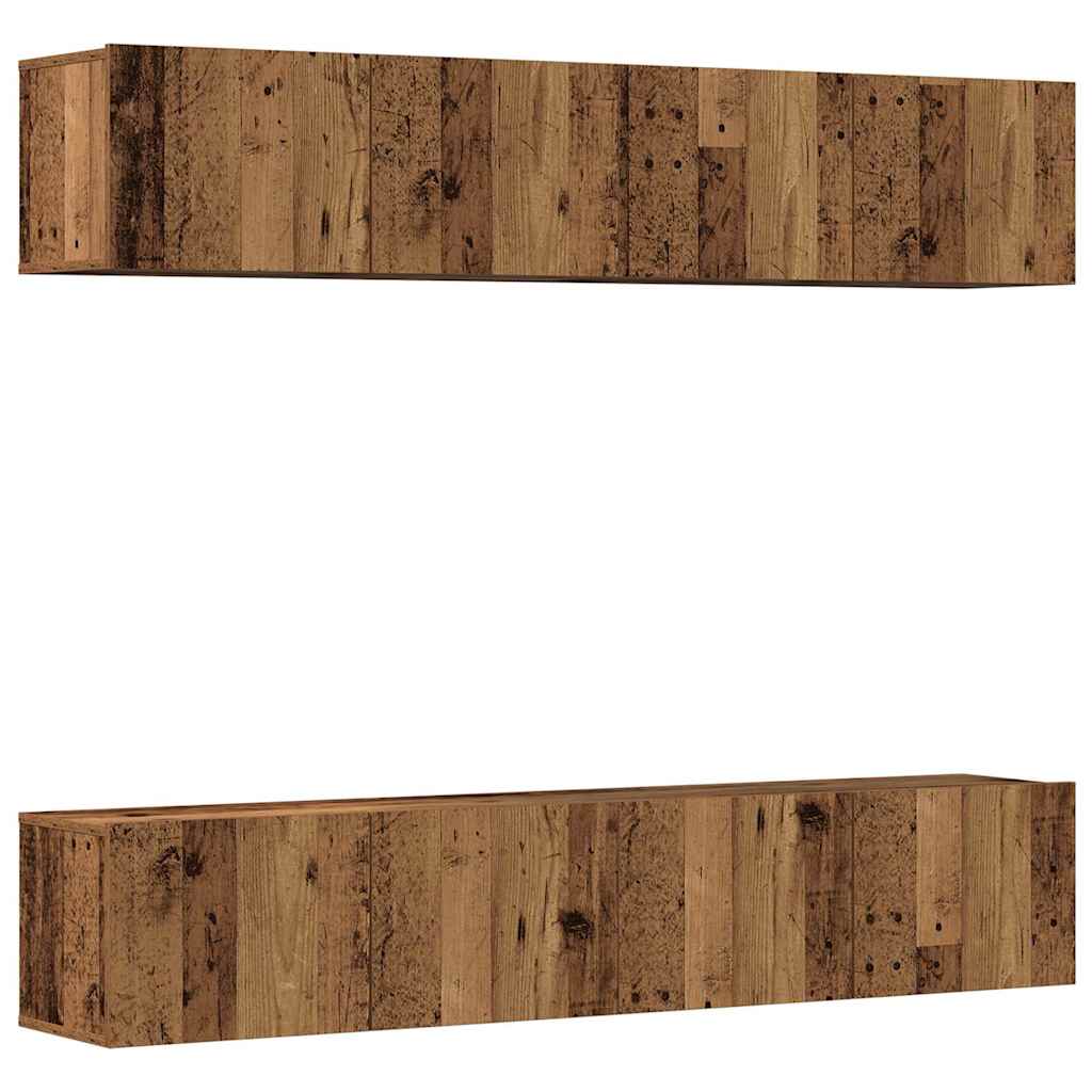 Meubles TV muraux 4 pcs vieux bois bois d'ingénierie