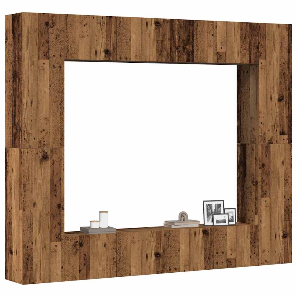 Ensemble de meuble TV mural 8 pcs vieux bois bois d'ingénierie