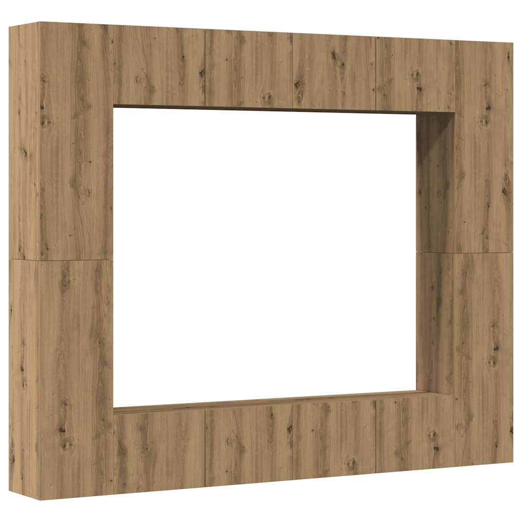 Ensemble de meuble TV mural 8 pcs chêne artisanal