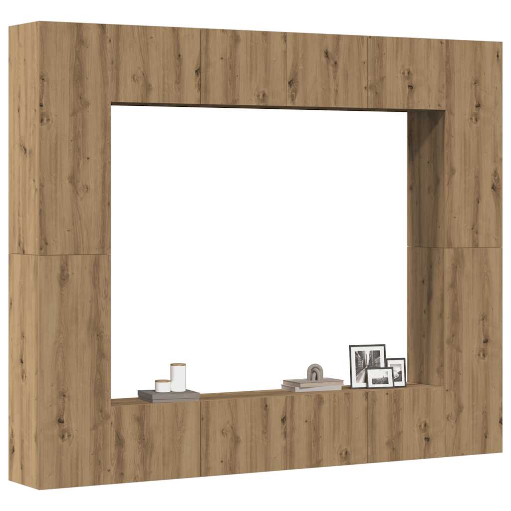 Ensemble de meuble TV mural 8 pcs chêne artisanal - XIOS