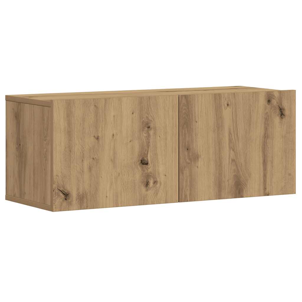 Meubles TV muraux 3 pcs chêne artisanal bois d'ingénierie - XIOS