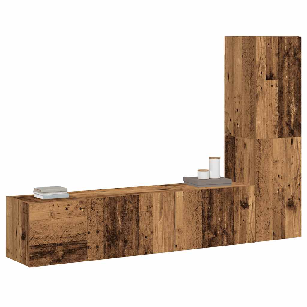 Meubles TV muraux 3 pcs vieux bois bois d'ingénierie - XIOS