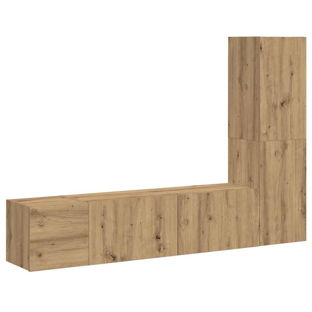 Meubles TV muraux 3 pcs chêne artisanal bois d'ingénierie - XIOS