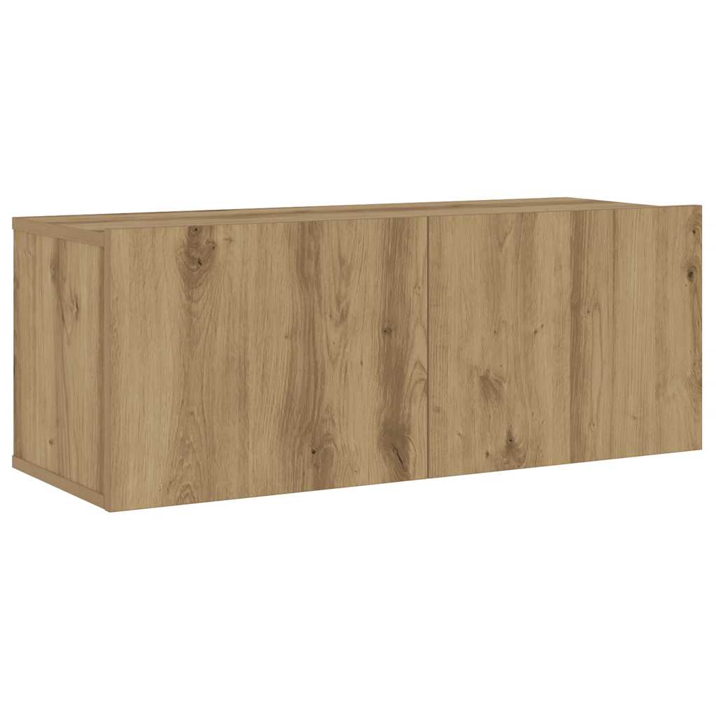 Meubles TV muraux 3 pcs chêne artisanal bois d'ingénierie - XIOS