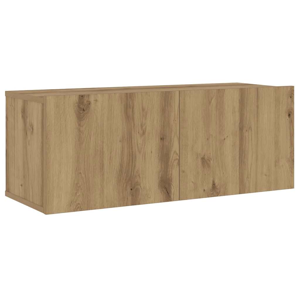 Meubles TV muraux 3 pcs chêne artisanal bois d'ingénierie - XIOS