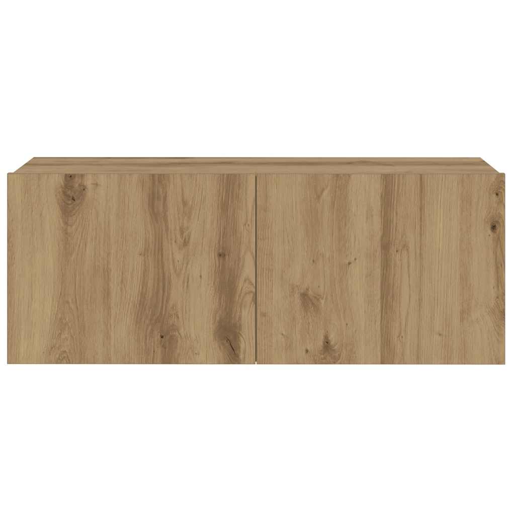 Meubles TV muraux 3 pcs chêne artisanal bois d'ingénierie - XIOS