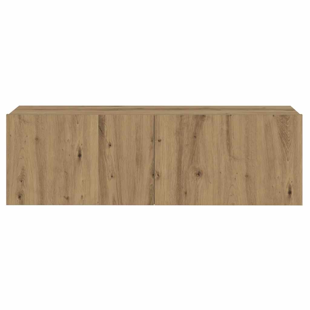 Meubles TV muraux 3 pcs chêne artisanal bois d'ingénierie - XIOS