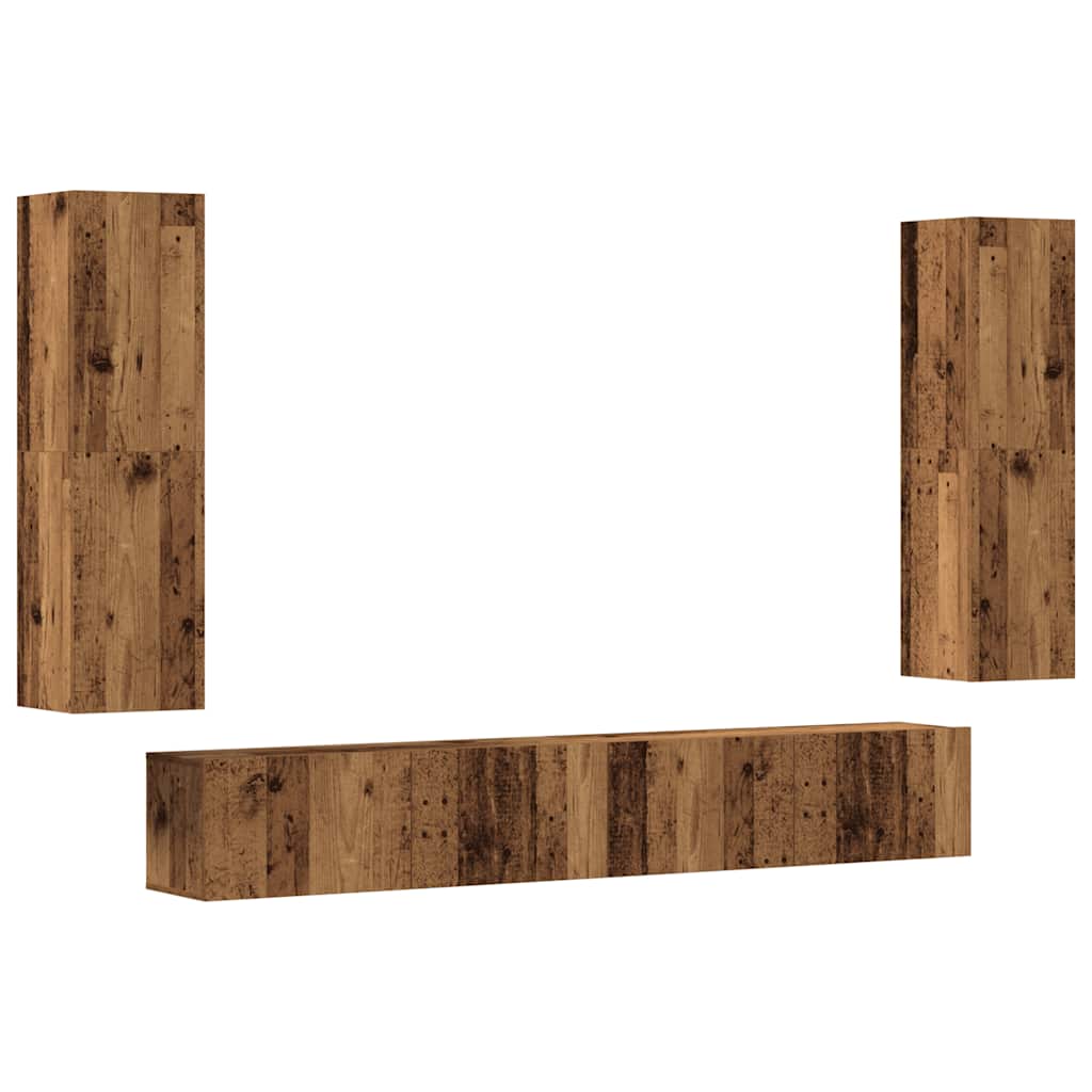 Meubles TV muraux 4 pcs vieux bois bois d'ingénierie - XIOS