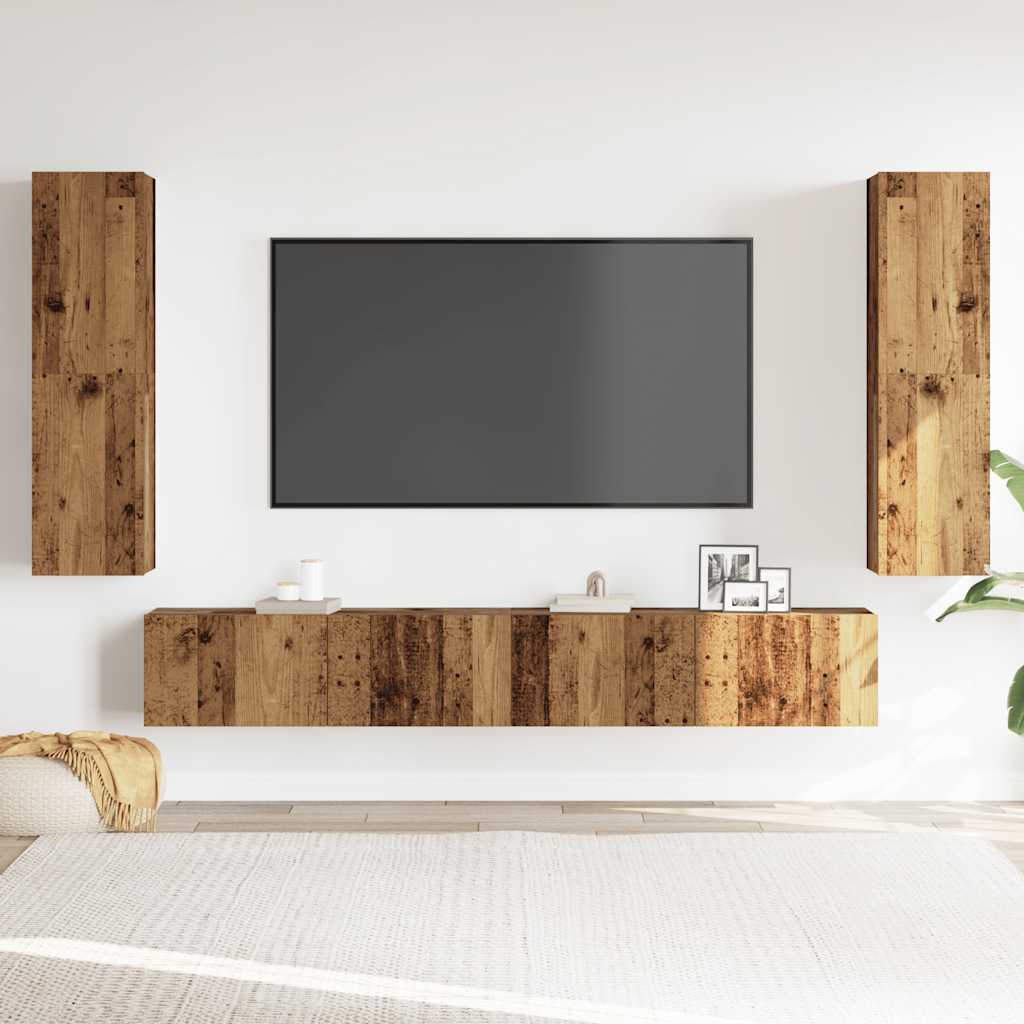 Meubles TV muraux 4 pcs vieux bois bois d'ingénierie - XIOS