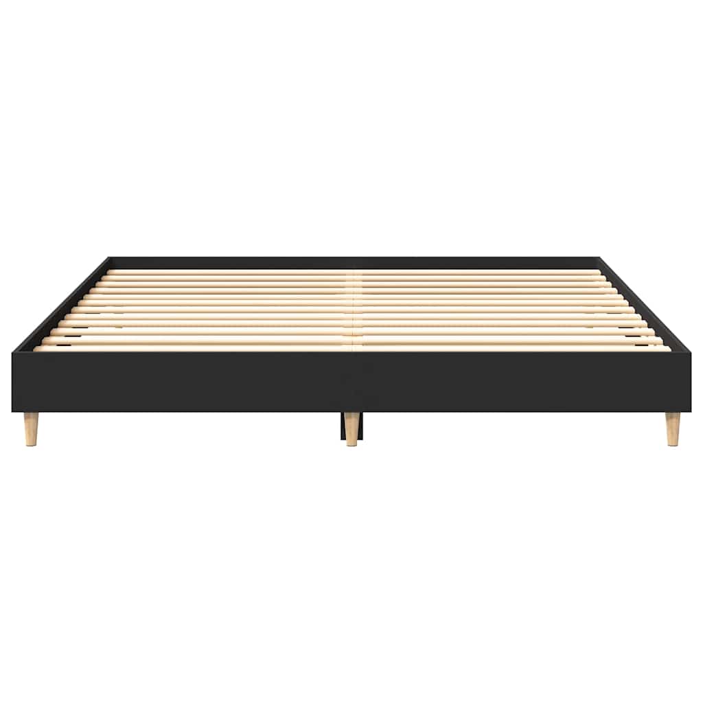 Cadre de lit sans matelas noir 180x200 cm bois d'ingénierie - XIOS