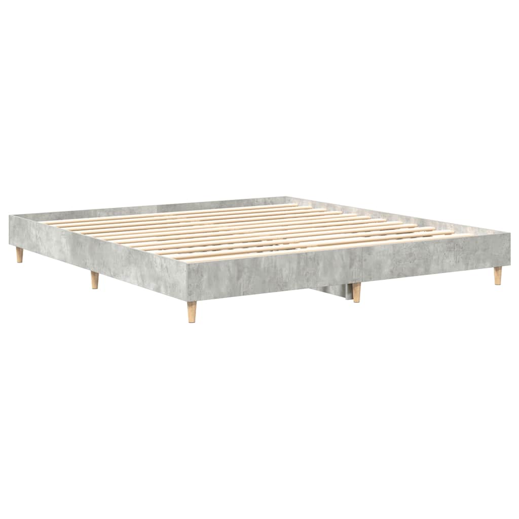 Cadre de lit sans matelas gris béton 180x200 cm bois ingénierie - XIOS