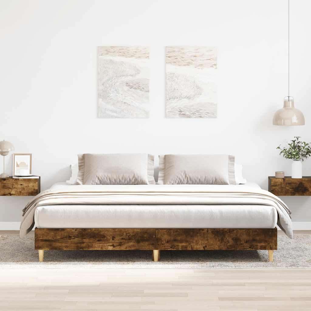 Cadre de lit sans matelas chêne fumé 180x200 cm - XIOS