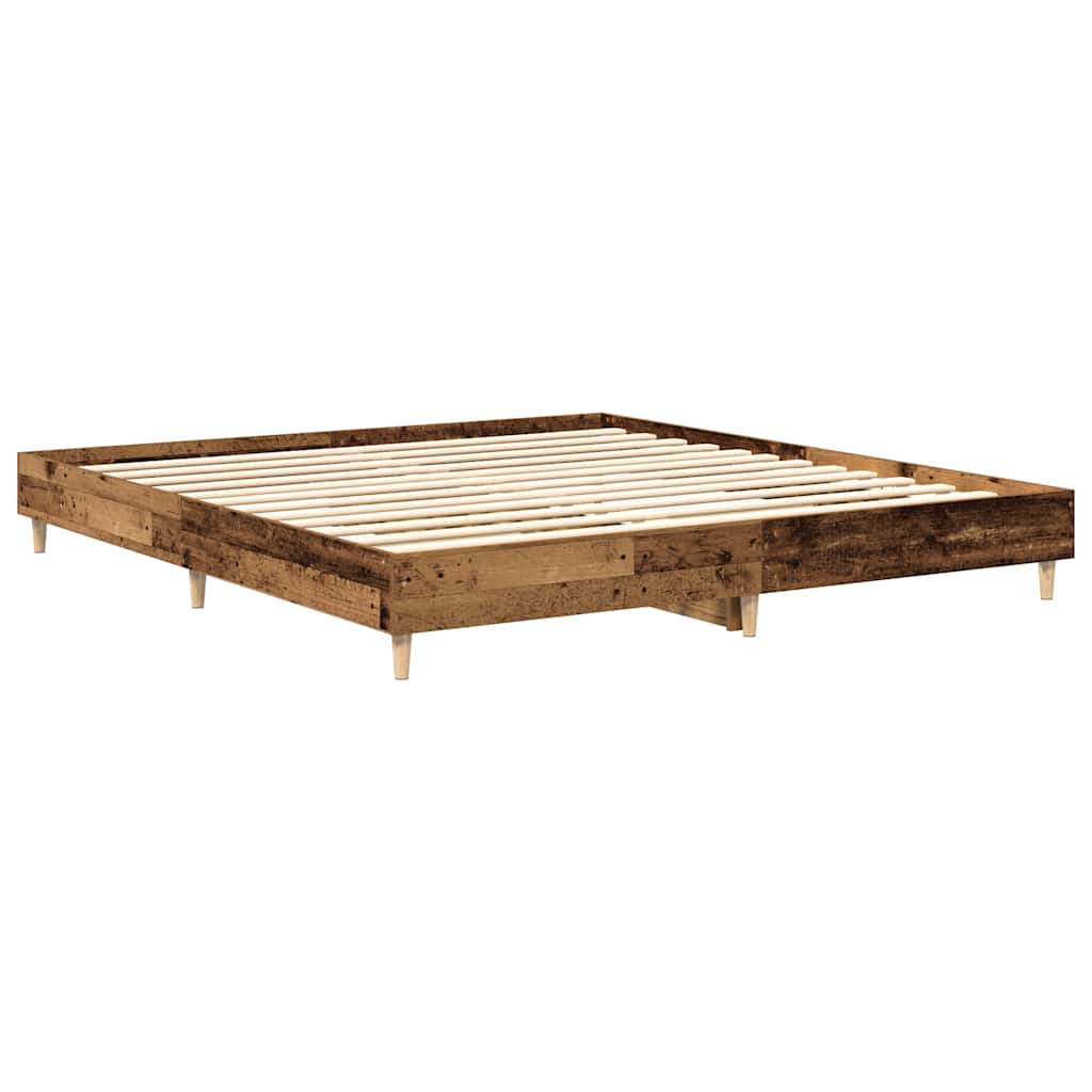 Cadre de lit sans matelas vieux bois 180x200 cm bois ingénierie - XIOS