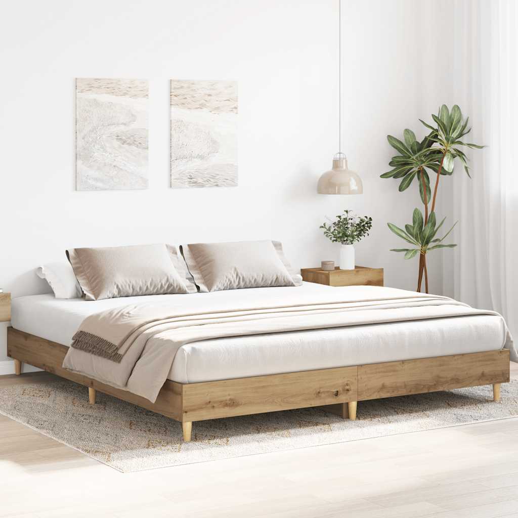 Cadre de lit sans matelas chêne artisanal 180x200 cm - XIOS