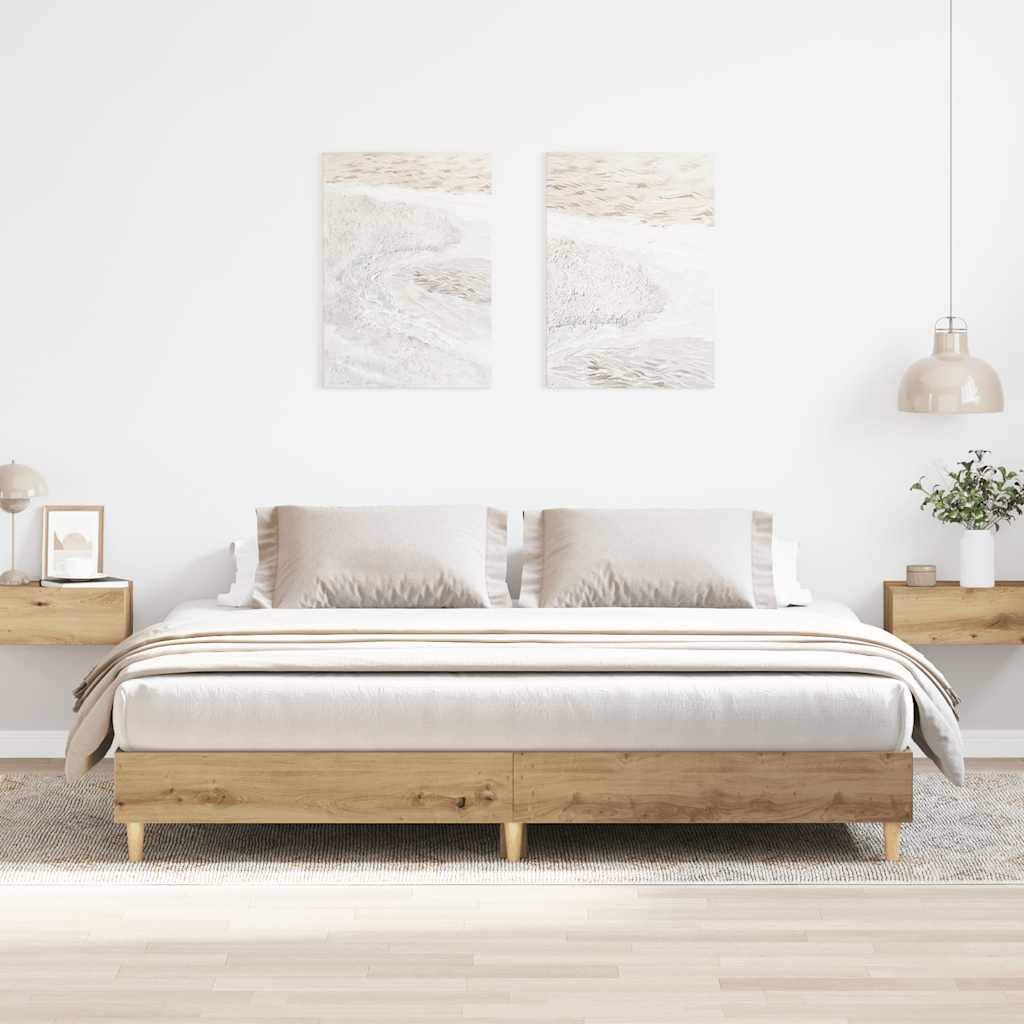 Cadre de lit sans matelas chêne artisanal 180x200 cm - XIOS