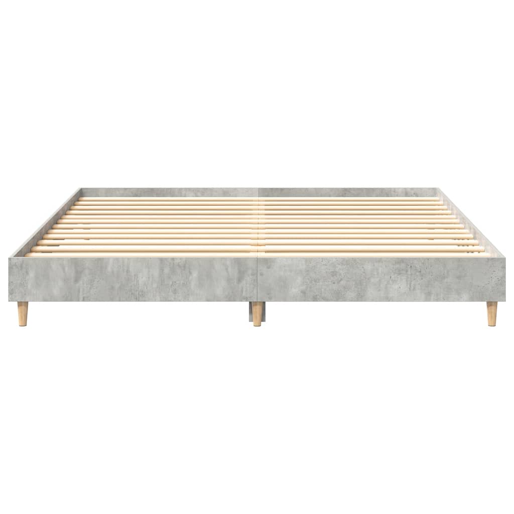 Cadre de lit sans matelas gris béton 160x200 cm bois ingénierie - XIOS