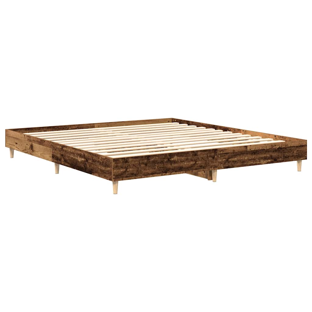 Cadre de lit sans matelas vieux bois 160x200 cm bois ingénierie - XIOS
