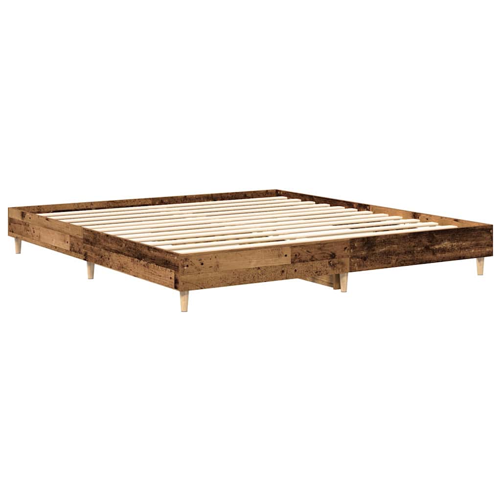 Cadre de lit sans matelas vieux bois 160x200 cm bois ingénierie - XIOS