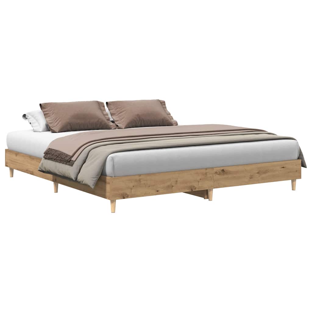 Cadre de lit sans matelas chêne artisanal 160x200 cm - XIOS
