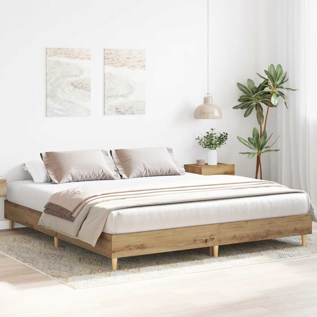 Cadre de lit sans matelas chêne artisanal 160x200 cm - XIOS