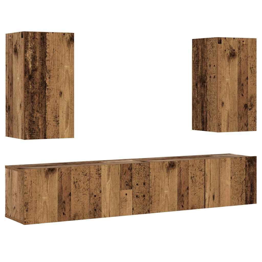Meubles TV muraux 4 pcs vieux bois bois d'ingénierie - XIOS