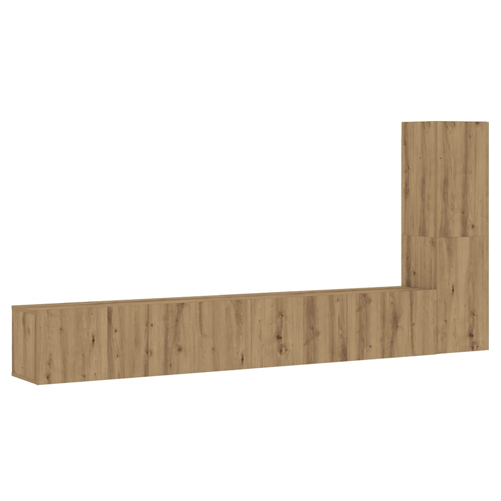 Meubles TV muraux 3 pcs chêne artisanal bois d'ingénierie - XIOS