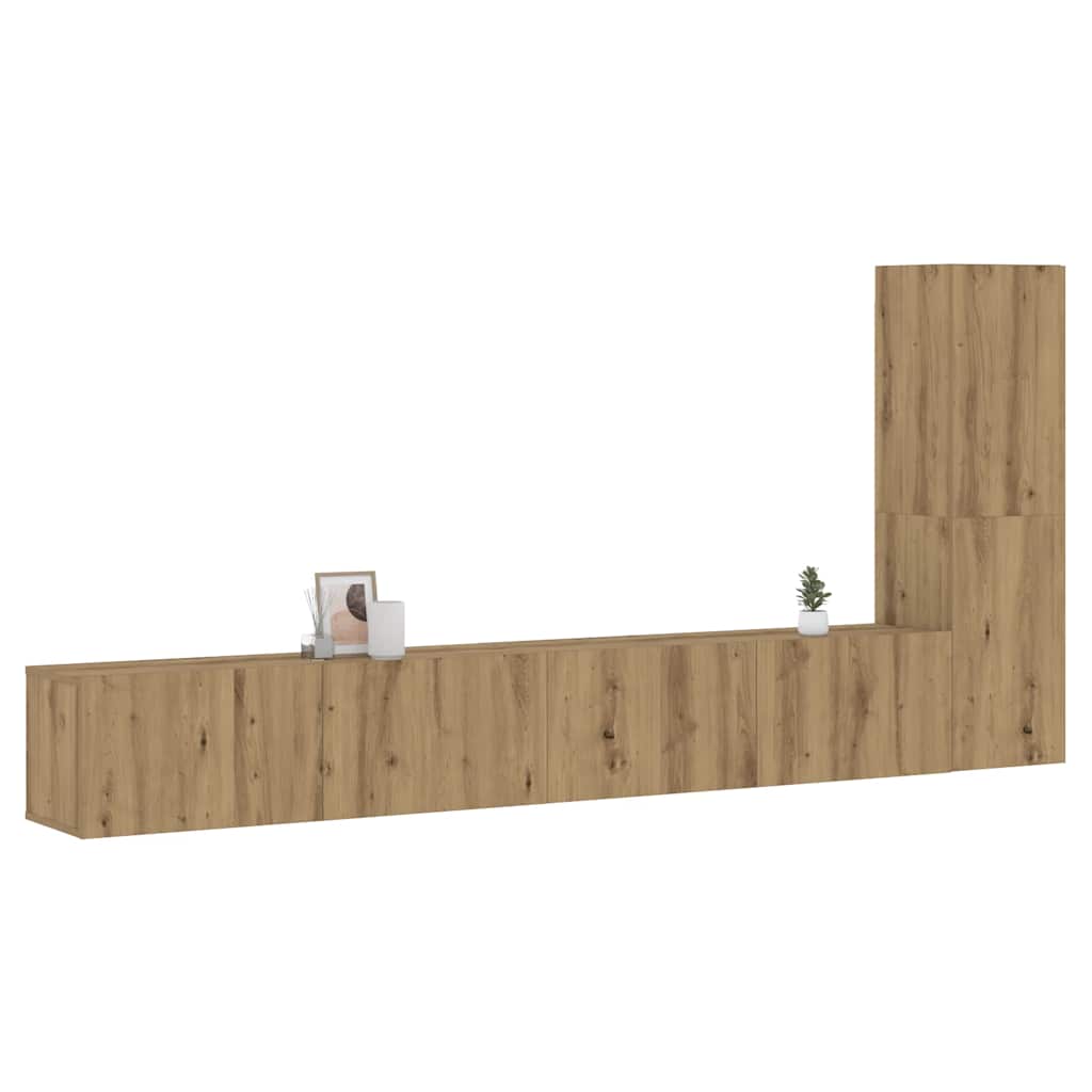 Meubles TV muraux 3 pcs chêne artisanal bois d'ingénierie - XIOS