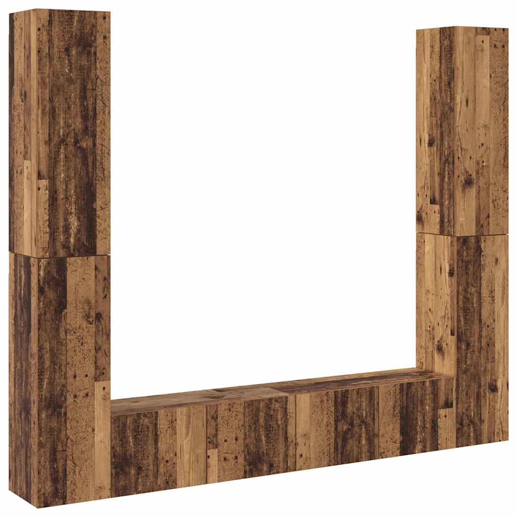 Meubles TV muraux 6 pcs vieux bois bois d'ingénierie - XIOS
