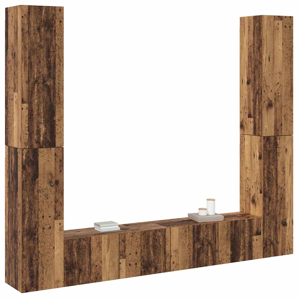 Meubles TV muraux 6 pcs vieux bois bois d'ingénierie - XIOS