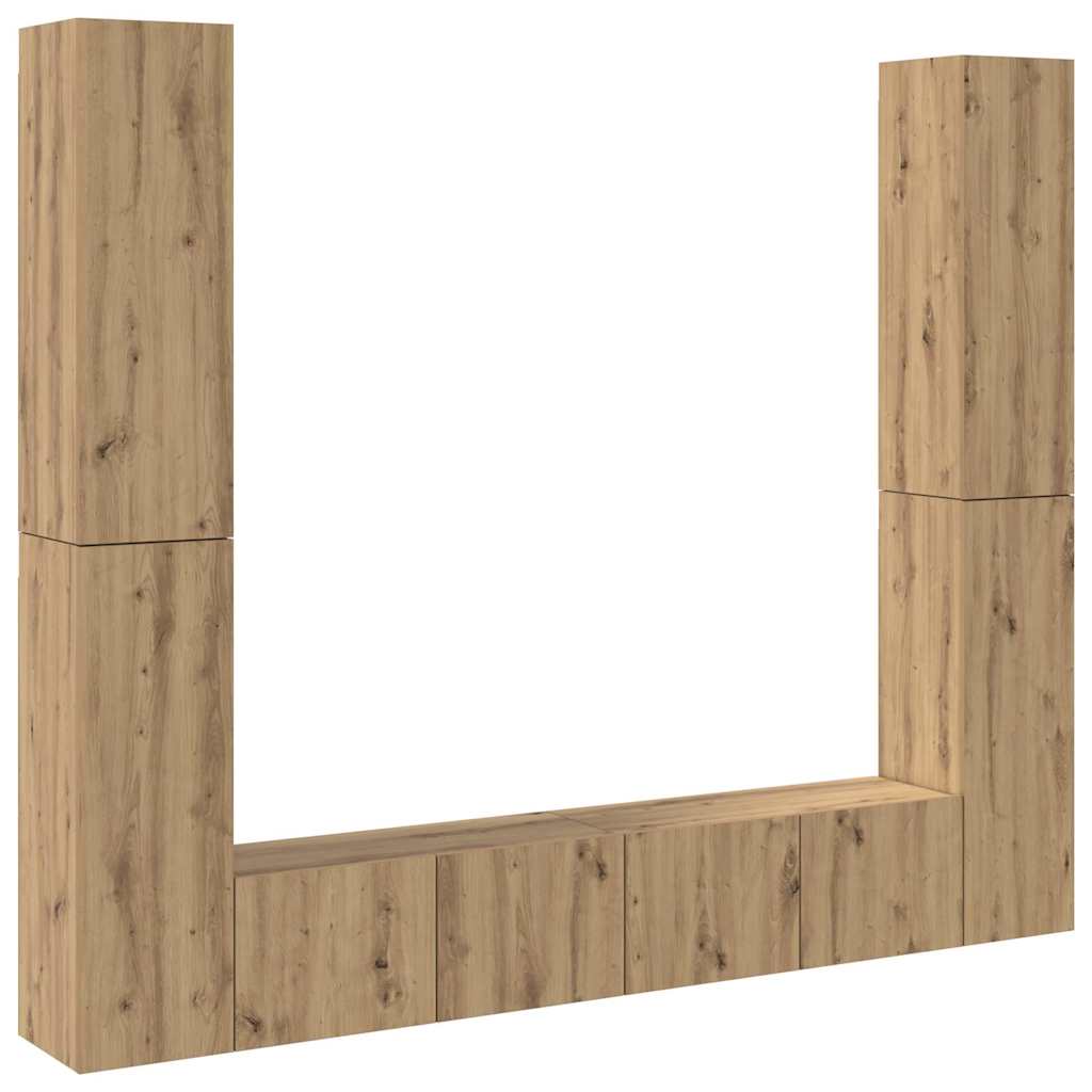 Meubles TV muraux 6 pcs chêne artisanal bois d'ingénierie - XIOS