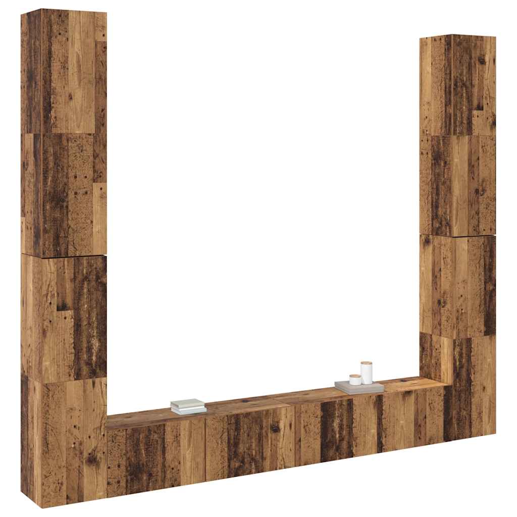 Meubles TV muraux 6 pcs vieux bois bois d'ingénierie - XIOS