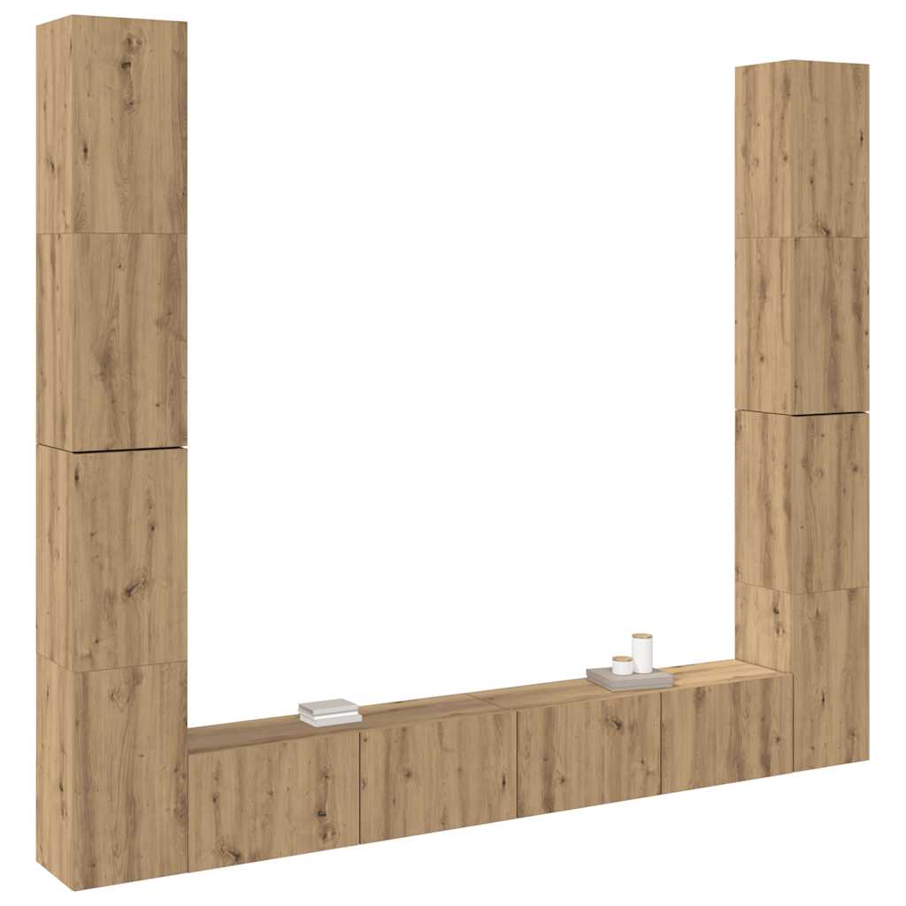 Meubles TV muraux 6 pcs chêne artisanal bois d'ingénierie - XIOS