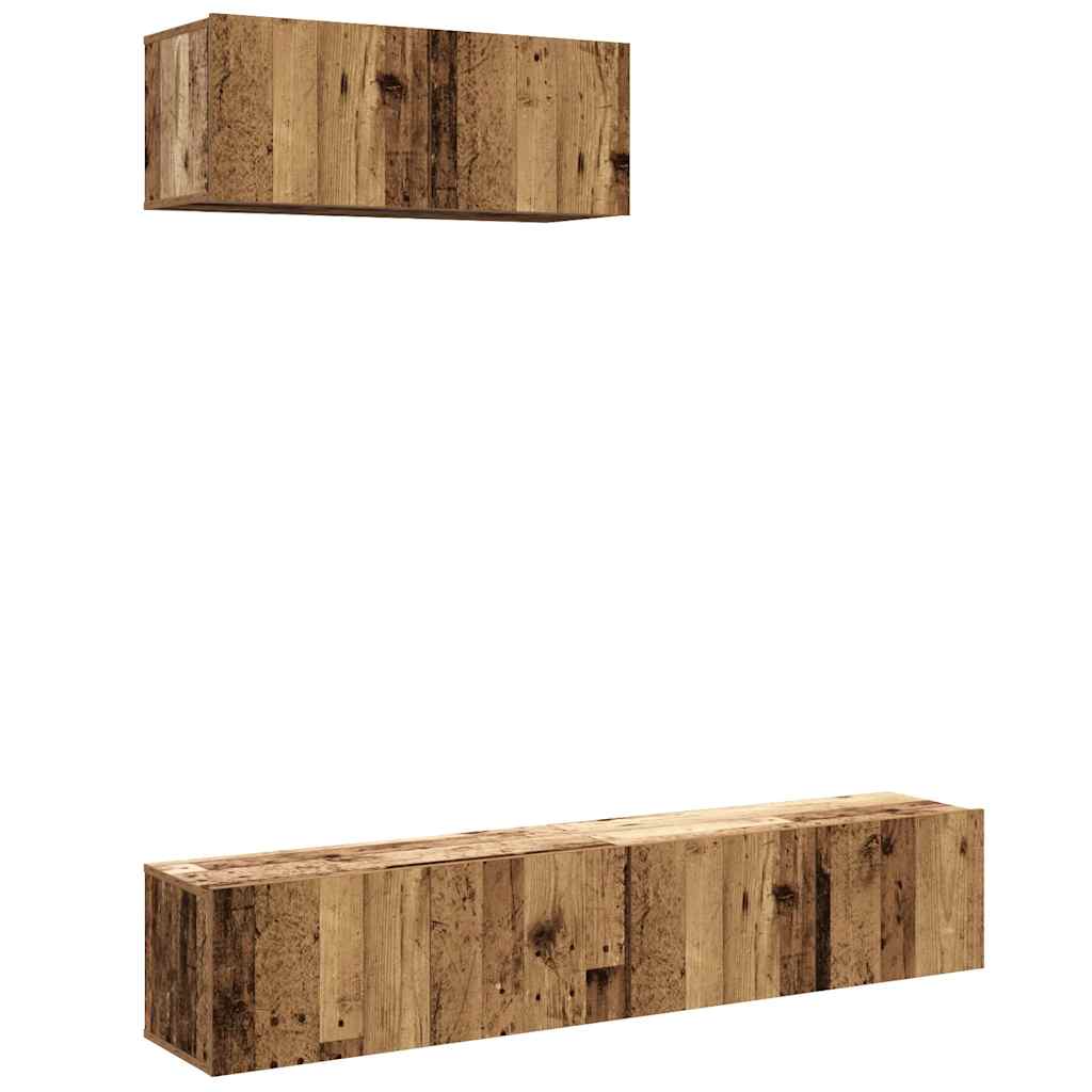 Ensemble de meuble TV mural 3 pcs vieux bois bois d'ingénierie - XIOS