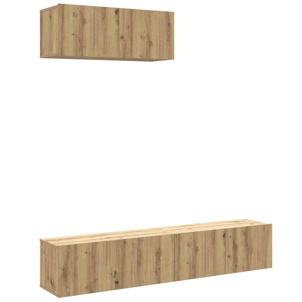 Ensemble de meuble TV mural 3 pcs chêne artisanal - XIOS